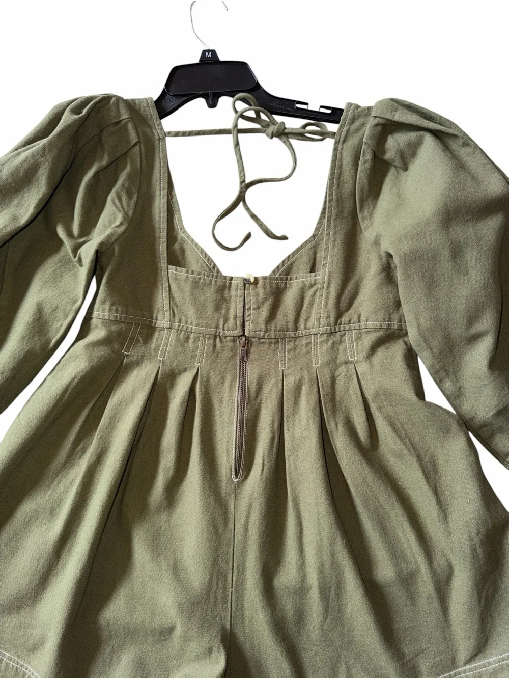 Free people Regret Me Romper Denim Twill Green Size 6